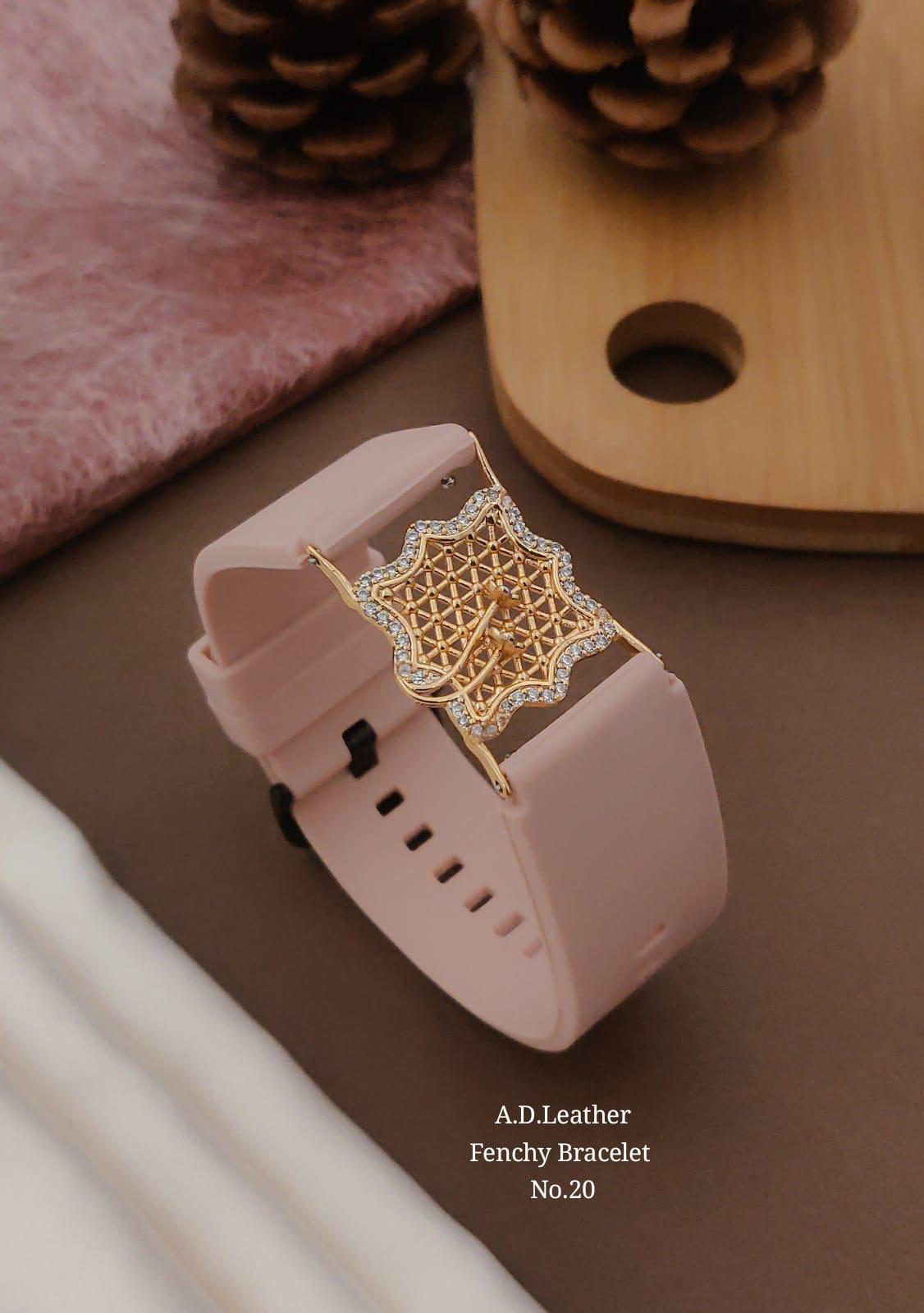 AD Leather MOP Trendy Watch Type Bracelet Wholesalers In Delhi
